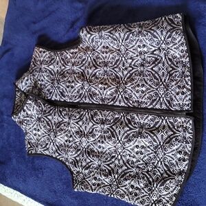 Onque Casuals Black and White Patterned Vest 1X